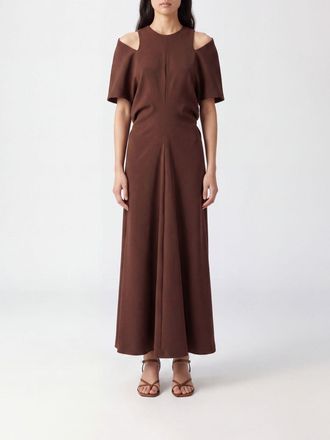 Federica Tosi Abito midi in misto lana con maniche corte e spalle cut-out