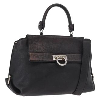 Ferragamo Pre-owned Hand Bag - Dames - Pre-owned - Zwart - Maat: ONE Size Leer