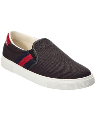 Gucci Tweed & Leather Slip-On Sneaker
