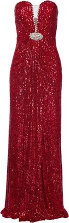 Nissa Maxi-jurk verfraaid met pailletten - Rood