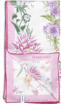 Ferragamo Womens Silk Scarf Primavera Print Multicolour Scarfs
