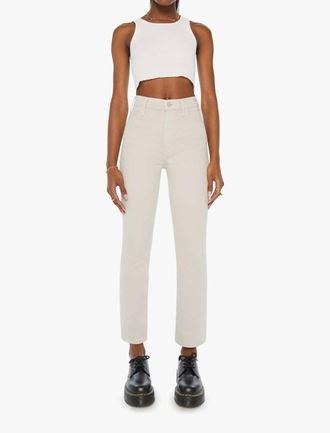 Mother Hustler Flood Jeans In Feather Grey