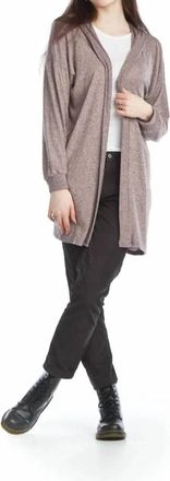 Papillon Heathered Soft Hooded Cardigan In Pink