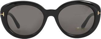 Tom Ford Lily Smoke Oval Ladies Sunglasses FT1009 01A 55