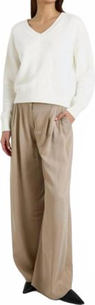 Brodie Matilda V-Neck Cashmere Jumper In Antique White