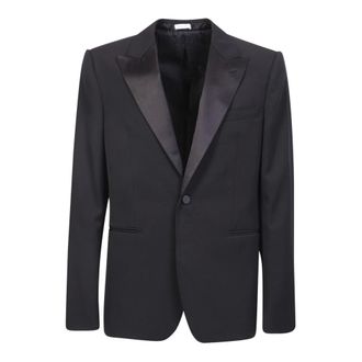 Alexander McQueen Alexander McQueen, Blazers, male, Black, Size: L Classic Black Wool Blazer