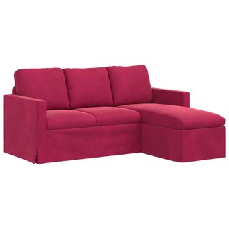 vidaXL Sof&aacute; Rojo Vino 178 X 134 X 80 Cm Terciopelo Vidaxl