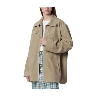 Halfboy Kasia Jacket - Dames - Leren en Su&egrave;de Jassen - Beige - S - Leer - Jassen