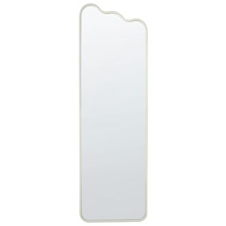 Beliani Beliani - Espejo De Pared Moderno Marco Met&aacute;lico De Hierro Forma Irregular Decoraci&oacute;n De Sala De Estar 45 X 145 Cm Blanco Abzac