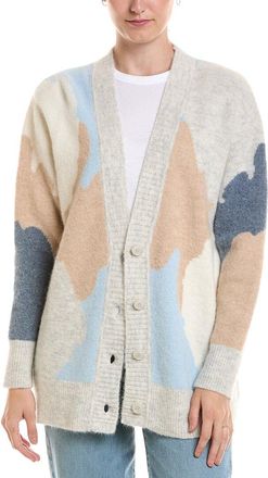 Fort&eacute; Cashmere Lofty Intarsia Alpaca-Blend Cardigan