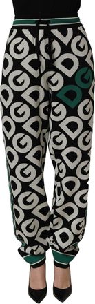 Dolce & Gabbana Logo-Jacquard Wool Jogger - Black