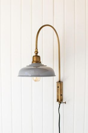 Kalalou Wall Light With Grey Enamel Shade