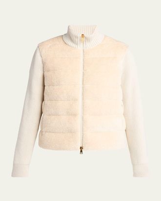 Moncler Padded Teddy & Wool Cardigan