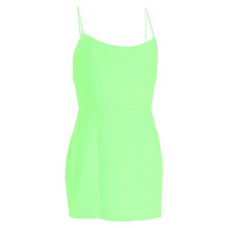 Alex Perry Cayde Mini Sleeveless dress in Neon Green Polyester
