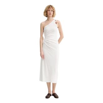 Sessun Asymmetrische Midi Jurk - Dames - Jurken - Wit - Maat: XS Viscose
