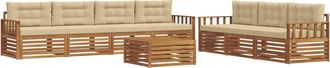 vidaXL Conjunto De Sof&aacute;s De Exterior 8 Uds. Natural Y Beige Vidaxl