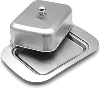 OEM Estante Para Mantequilla De Acero Inoxidable Con Tapa - Para Almacenar Mantequilla Y Queso - Organizador De Cocina (1 Pieza)
