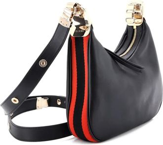 Gucci Borsa a spalla Attache piccola in pelle con tracolla - Nero