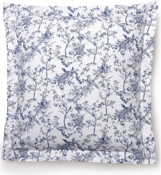 Petite Plume Timeless Toile Cotton Percale Euro Pillow Sham in White at Nordstrom
