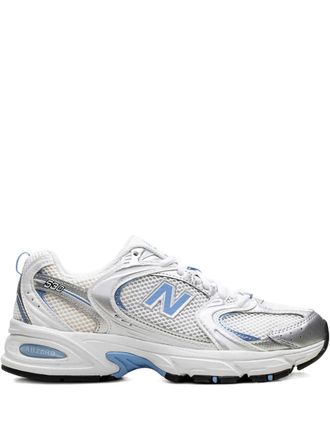 New Balance 530 White Carolina Blue trainers - men - Fabric/Calf Leather/Rubber/Fabric - 5.5