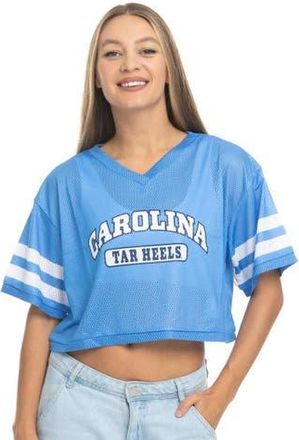 ZooZatZ Womens ZooZatz Carolina Blue North Carolina Tar Heels V-Neck Mesh Cropped T-Shirt in Light Blue at Nordstrom, Size X-Large