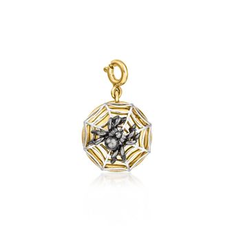 Ross-Simons Sterling Silver and 18kt Gold Over Sterling Spider Web Charm