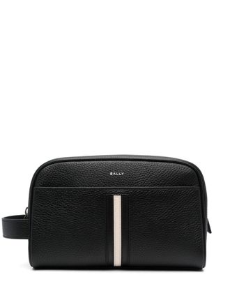 Bally pebbled-leather wash bag - Black