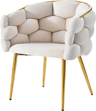 STILVORA Sillas De Terciopelo De Lujo 1 Silla (sillas De Sala De Estar, Sillas De Comedor, Sillas De Maquillaje, Sillas De Estilo Moderno, 1 Set), Patas De Hie
