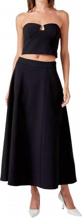 endless rose Strapless Top And Skirt Set In Black