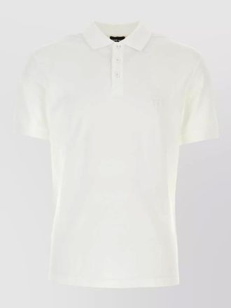 Giorgio Armani ribbed cotton piqu&eacute; polo shirt