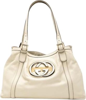 Gucci Pre-owned Handbags, female, White, Size: ONE SIZE Pre-owned Britt Tote