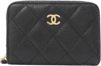 Chanel Black Grained Calfskin Coin Purse/Coin Case (Pre-Owned)