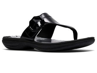 Clarks Breeze Cove Womens Sandals Black Patent Synthetic : 11 B - Medium