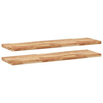 Berkfield Home Floating Shelves 2 pcs 140x40x4 cm Oil Finished Solid Wood Acacia in Brown | Size: 140 x 40 x 4 cm