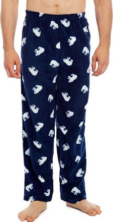 Leveret Mens Fleece Printed Holiday Pajama Pants in Polar Bear at Nordstrom, Size Xx-Large