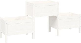 vidaXL Jardinera De Madera De Pino Maciza Blanca 178,5x44x75 Cm Vidaxl