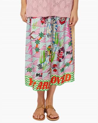 Me369 Elizabeth Printed Midi Skirt In Tiger