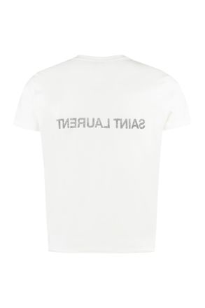 Saint Laurent Logo-Print Cotton T-Shirt - White