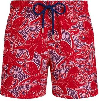 Vilebrequin Men Swim Shorts Hypnoctopus in Poppy Red at Nordstrom, Size Xx-Large