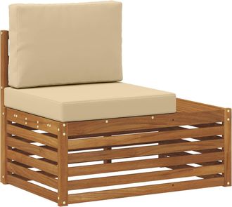 vidaXL Sof&aacute; Modular De Exterior Con Coj&iacute;n Natural 91 X 63 X 73 Cm Vidaxl