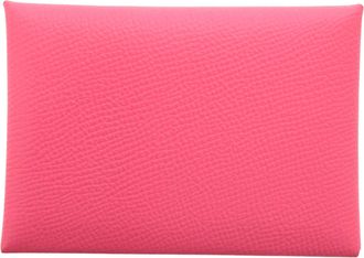 Hermès Pink Rose Azalee Epsom Leather Coin Purse/Coin Case (Pre-Owned)