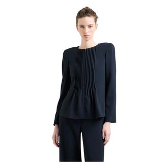 Emporio Armani Dames, Jassen, Blauw, Maat: 2XL Poliester