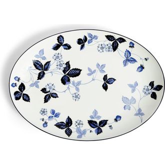Wedgwood Wild Strawberry Oval Bone China Serving Plate in Blue at Nordstrom