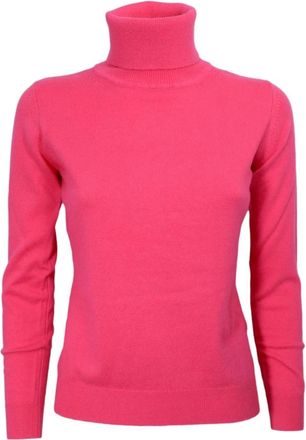 Cashmere Company Klassiek coltrui - Dames - Coltruien - Roze - XS - Wol - Truien & Vesten