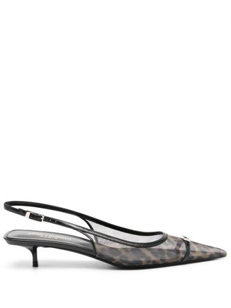 Saint Laurent 30mm Oxalis slingback pumps - Neutrals
