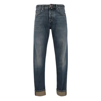 Jacob Cohen Jeans, Heren, Blauw, W34, Katoen, Chris Straight Jeans