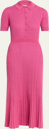 Gabriela Hearst Amor Rib Knit Cashmere-Silk Midi Dress