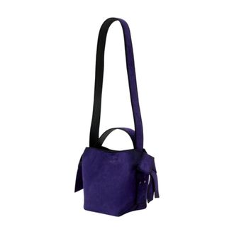 Acne Studios Womens Calfskin Leather Shoulder Bag Purple