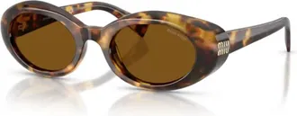 Miu Miu Eyewear MUB09S Tortoiseshell Oval Sunglasses - Brown