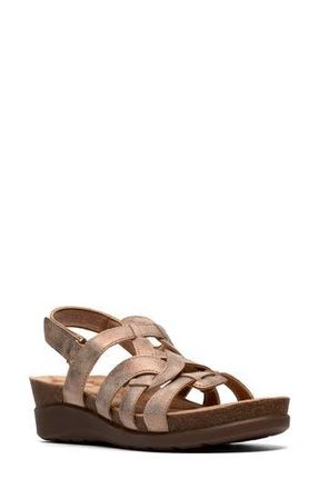 Clarks Calenne Gracie Wedge Sandal in Bronze Metallic at Nordstrom Rack, Size 9.5